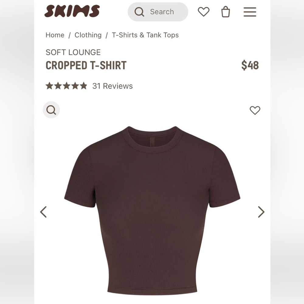 NWT SKIMS SOFT LOUNGE CROPPED T-SHIRT size M in PHOENIX